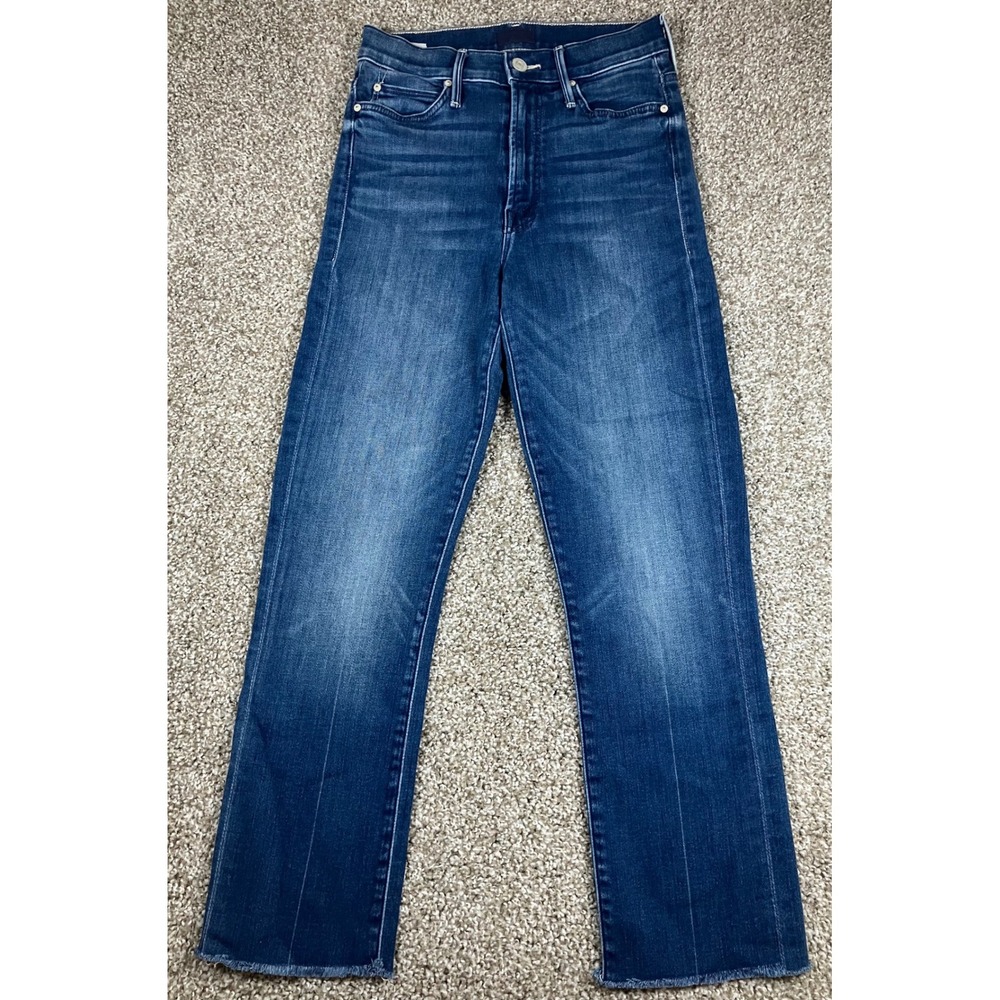 Mother High Waisted Rascal Crop Jeans 20000 Leagues Under The Sea Blue Size 25